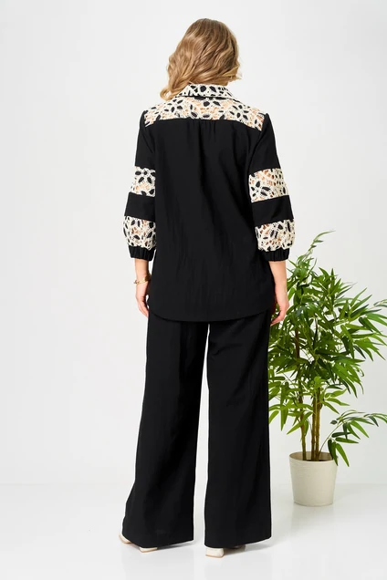 Костюм брючный 195 черный AVA fashion
