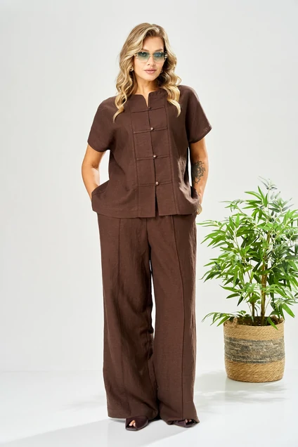 Костюм брючный 207 коричневый AVA fashion