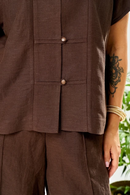Костюм брючный 207 коричневый AVA fashion