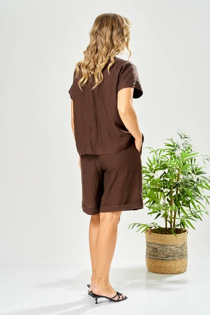 Костюм с шортами 208 коричневый AVA fashion