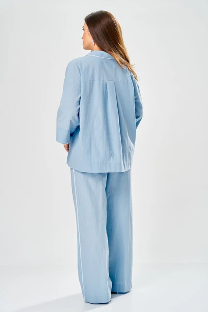 Костюм брючный 219 голубой AVA fashion