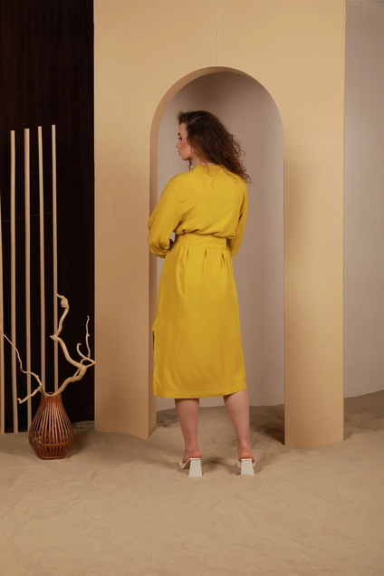 Костюм с платьем 248 горчица AmberA