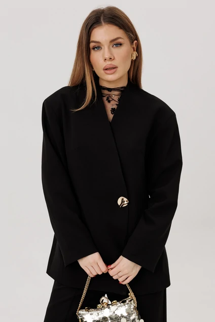 Костюм брючный 2051 черный Ambera style