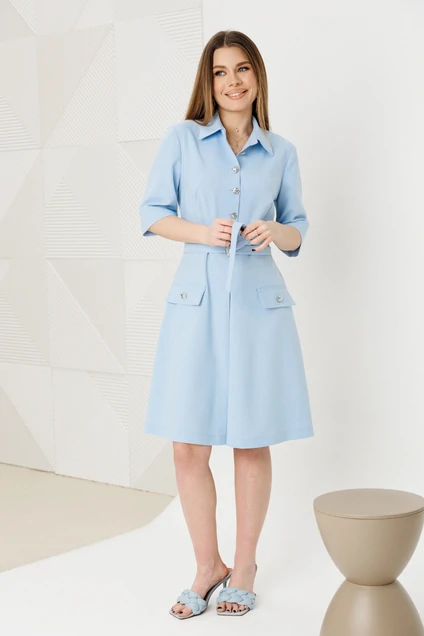 Платье 1140 голубой Ambera style