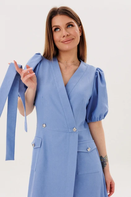Платье 1143 голубой Ambera style