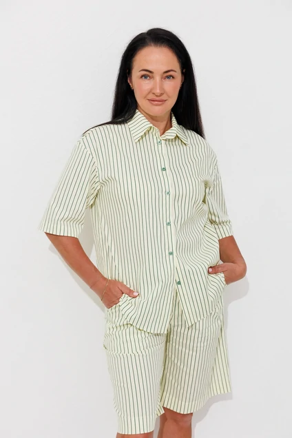 Костюм с шортами 2032-1 желтый + полоска Ambera style