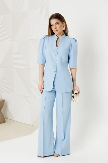 Костюм брючный 2149 голубой Ambera style
