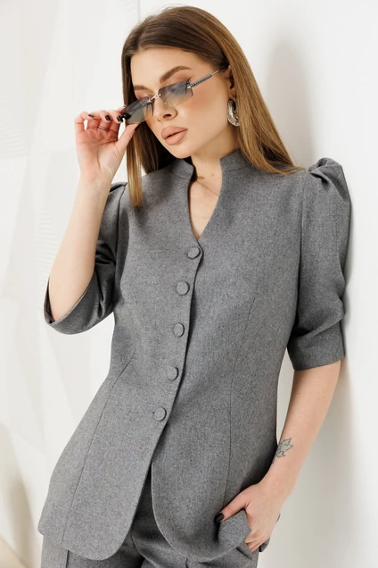 Костюм брючный 2149-1 серый Ambera style