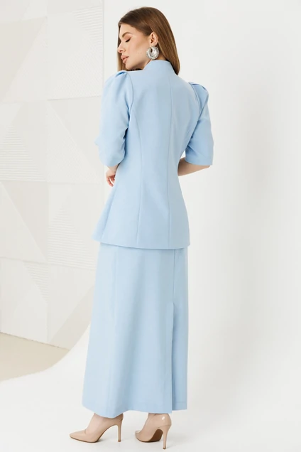 Костюм с юбкой 2151 голубой Ambera style