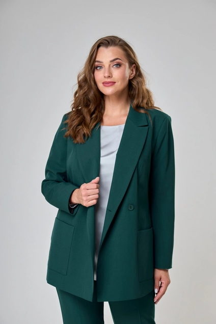 Костюм брючный 1141 изумрудный ANASTASIA MAK