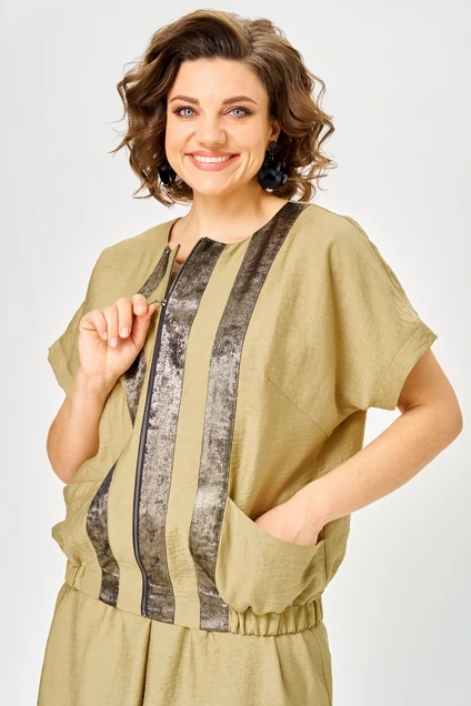 Костюм с юбкой 1320 горчица ANASTASIA MAK