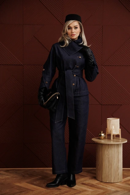 Костюм брючный 1406 деним Anastasia