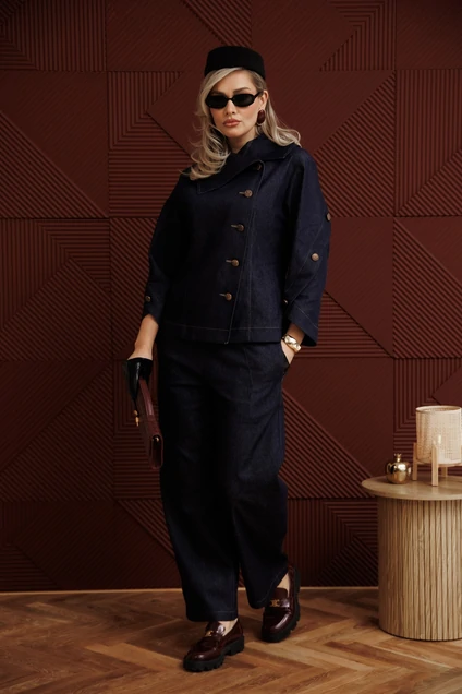 Костюм брючный 1406 деним Anastasia