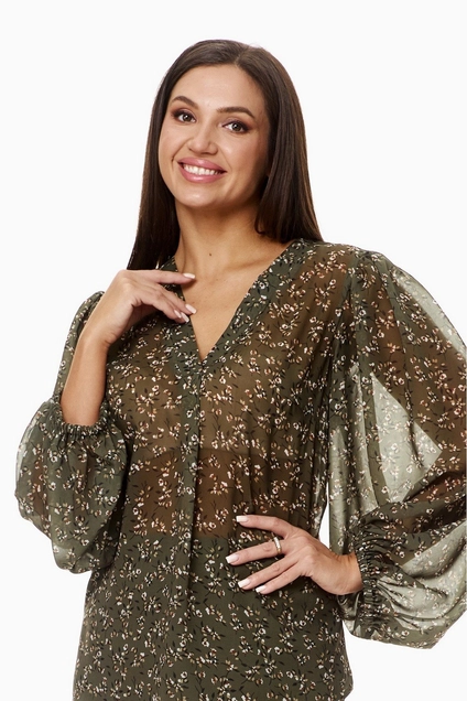 Костюм с юбкой 1049 олива Anastasia