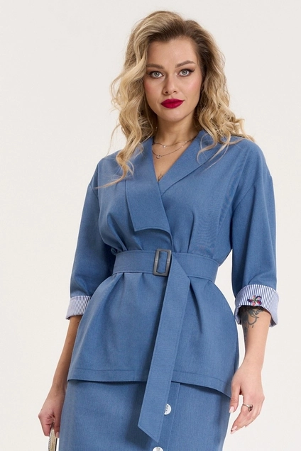 Костюм с юбкой 1074-1 деним Anastasia