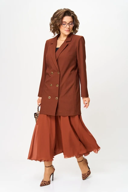Костюм с юбкой 1262-3 терракот Anastasia