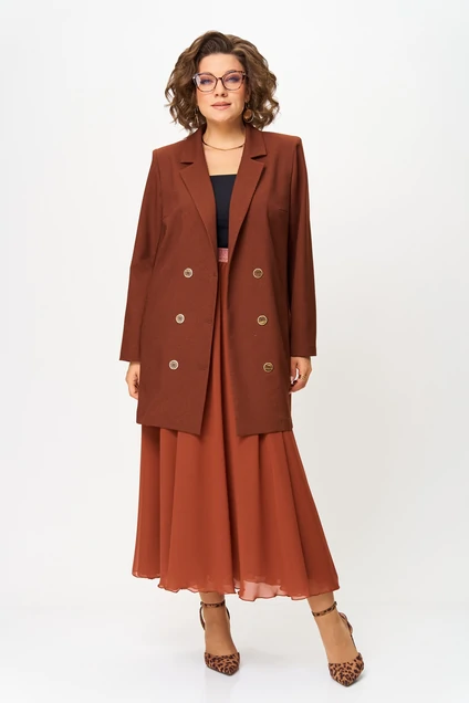 Костюм с юбкой 1262-3 терракот Anastasia
