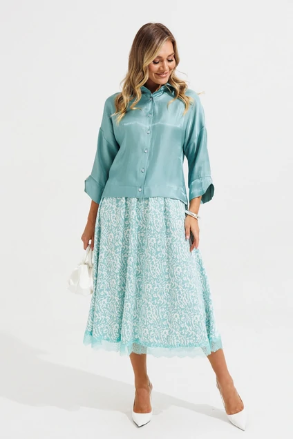 Костюм с юбкой 1322 бирюза Anastasia