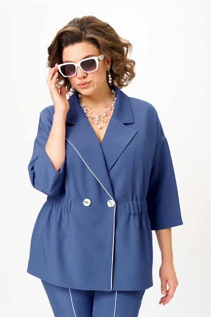 Костюм брючный 1324 голубой Anastasia