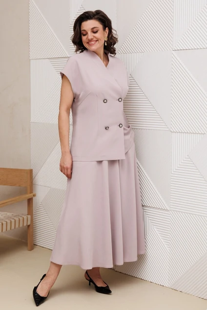 Костюм с юбкой 1329 пудра Anastasia
