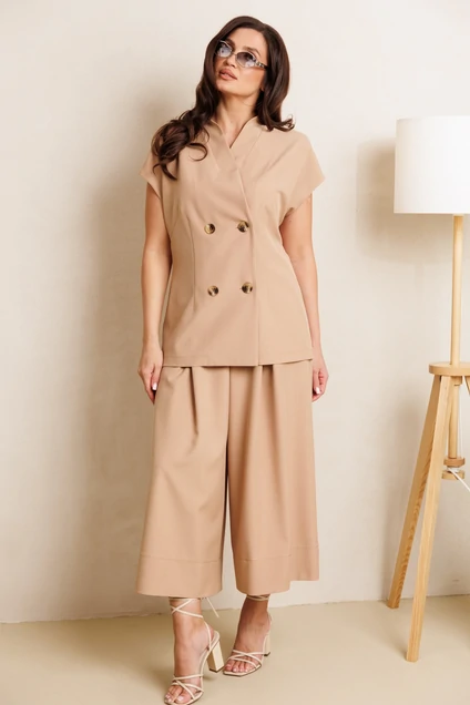 Костюм брючный 1330 бежевый Anastasia