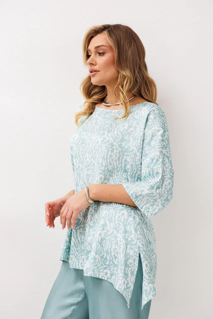 Костюм брючный 1341 бирюзовый Anastasia