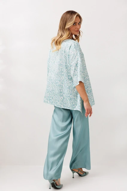 Костюм брючный 1341 бирюзовый Anastasia