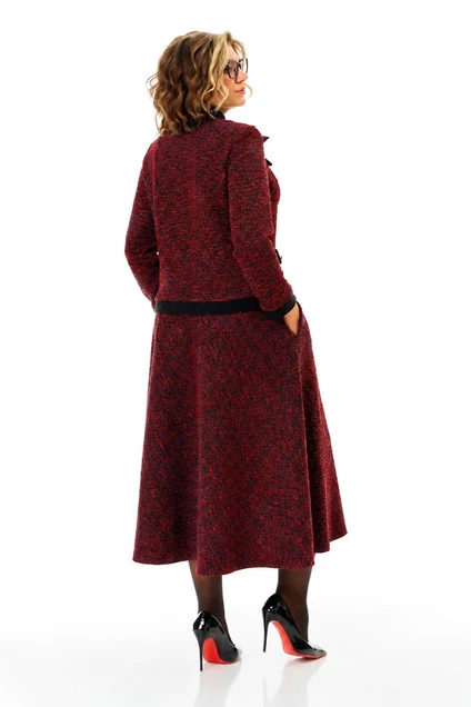 Костюм с юбкой 1401 бордо Anastasia