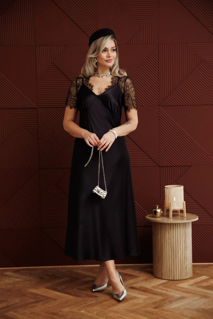 Костюм с платьем 1407 черный Anastasia