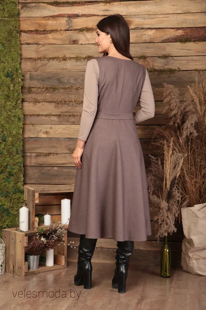 Костюм с платьем 493 кофейный Anastasia