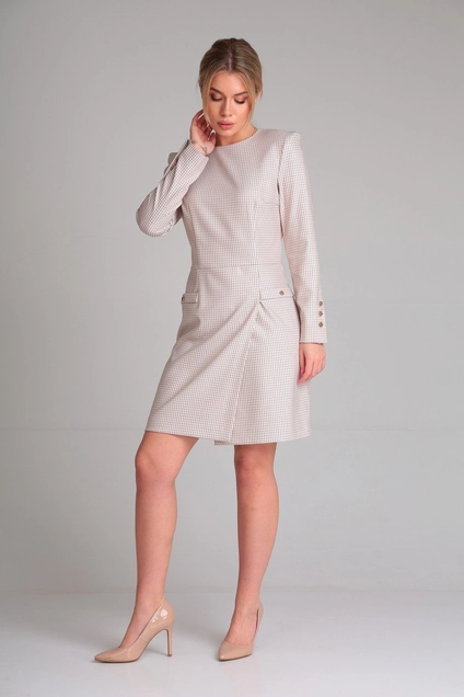 Платье 010 лавандовый + гусиная лапка Andrea Fashion