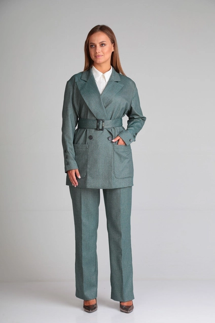 Костюм брючный 012 зеленый Andrea Fashion