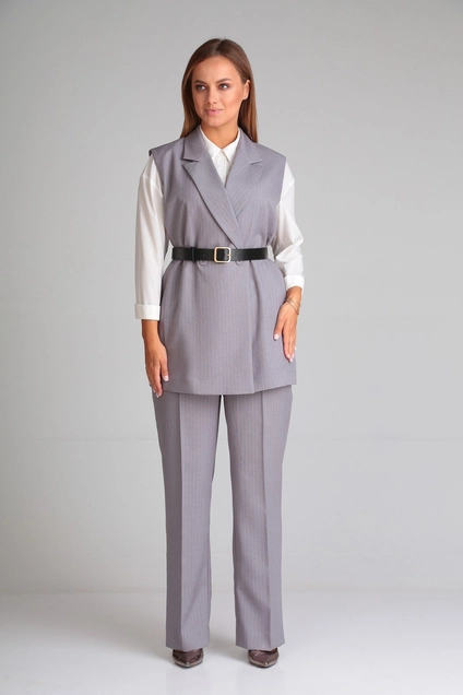 Костюм брючный 013 серый Andrea Fashion