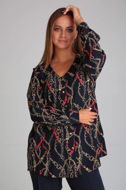 Костюм брючный 016 синий-1 Andrea Fashion