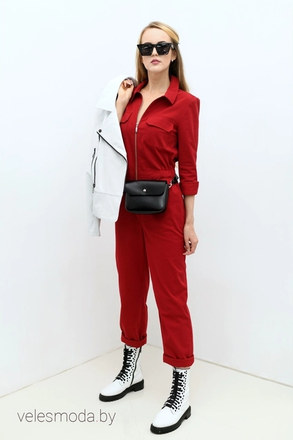 Комбинезон 026-1 красный Andrea Fashion