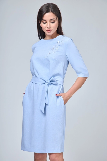 Платье 1070 бело-голубой Anelli
