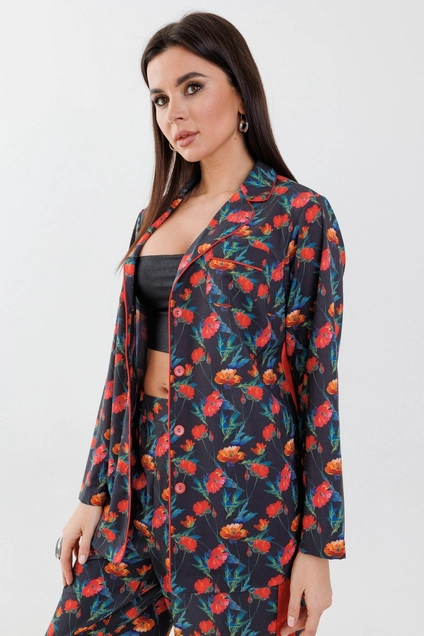 Костюм брючный 1251 маки Anelli