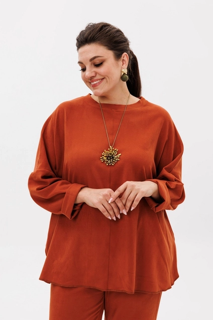 Костюм брючный 1365 пряная тыква Anelli