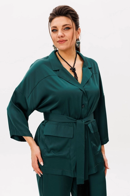 Костюм брючный 1558 изумрудный город Anelli