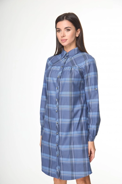 Платье 368 голубая клетка Anelli