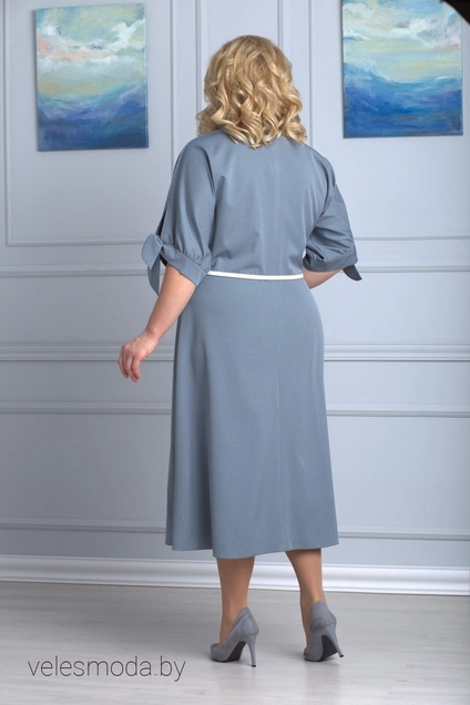 Платье 670 голубой+горох Anelli