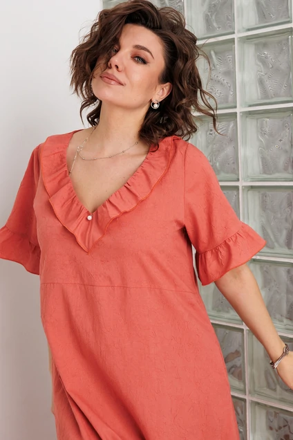 Платье 1066 коралл BegiModa