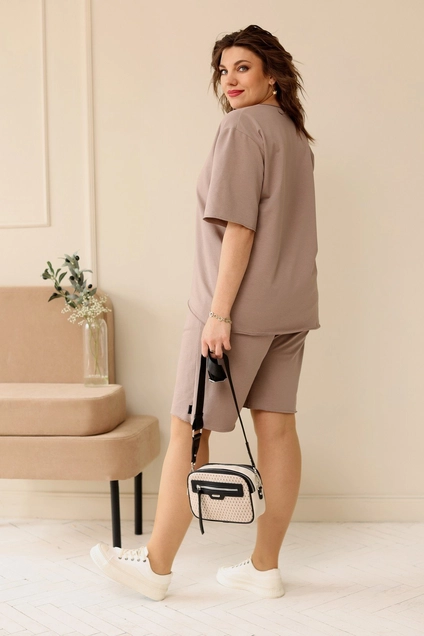Костюм с шортами 3023 коричневый BegiModa