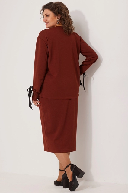 Костюм с юбкой 3078 терракот BegiModa