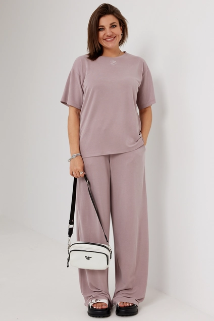 Костюм брючный 3096 розовый пепел BegiModa