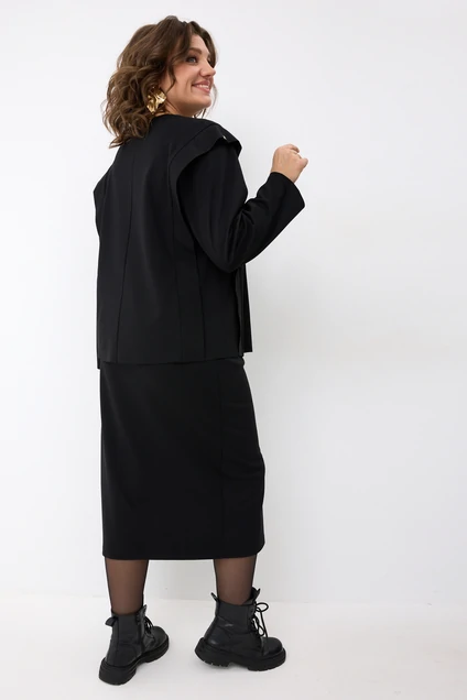Костюм с юбкой 3101 черный BegiModa