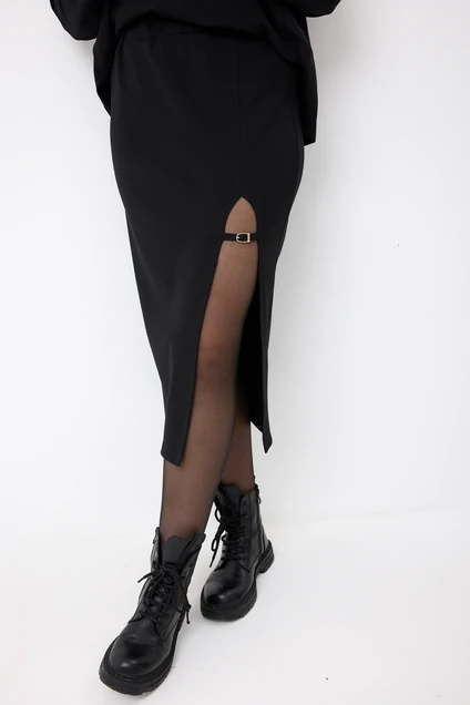 Костюм с юбкой 3101 черный BegiModa