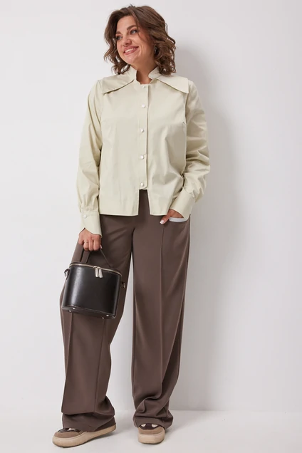 Блузка 4135 зелёная дыня BegiModa