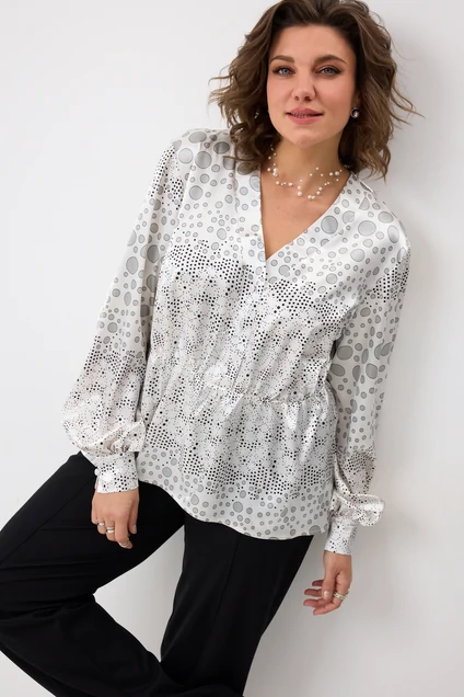 Блузка 4146 круги на белом BegiModa
