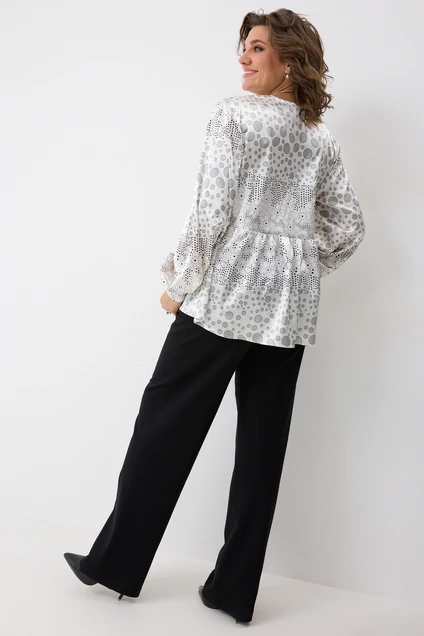Блузка 4146 круги на белом BegiModa